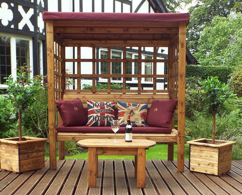Charles Taylor HB136B - Bramham Three Seater Arbour Burgundy