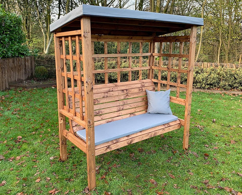 Charles Taylor HB136GR - Bramham Three Seater Arbour Grey