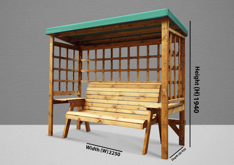 Charles Taylor HB145G - Wentworth Three Seater Arbour Green