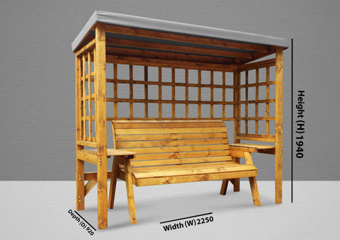 Charles Taylor HB145GR - Wentworth Three Seater Arbour Grey