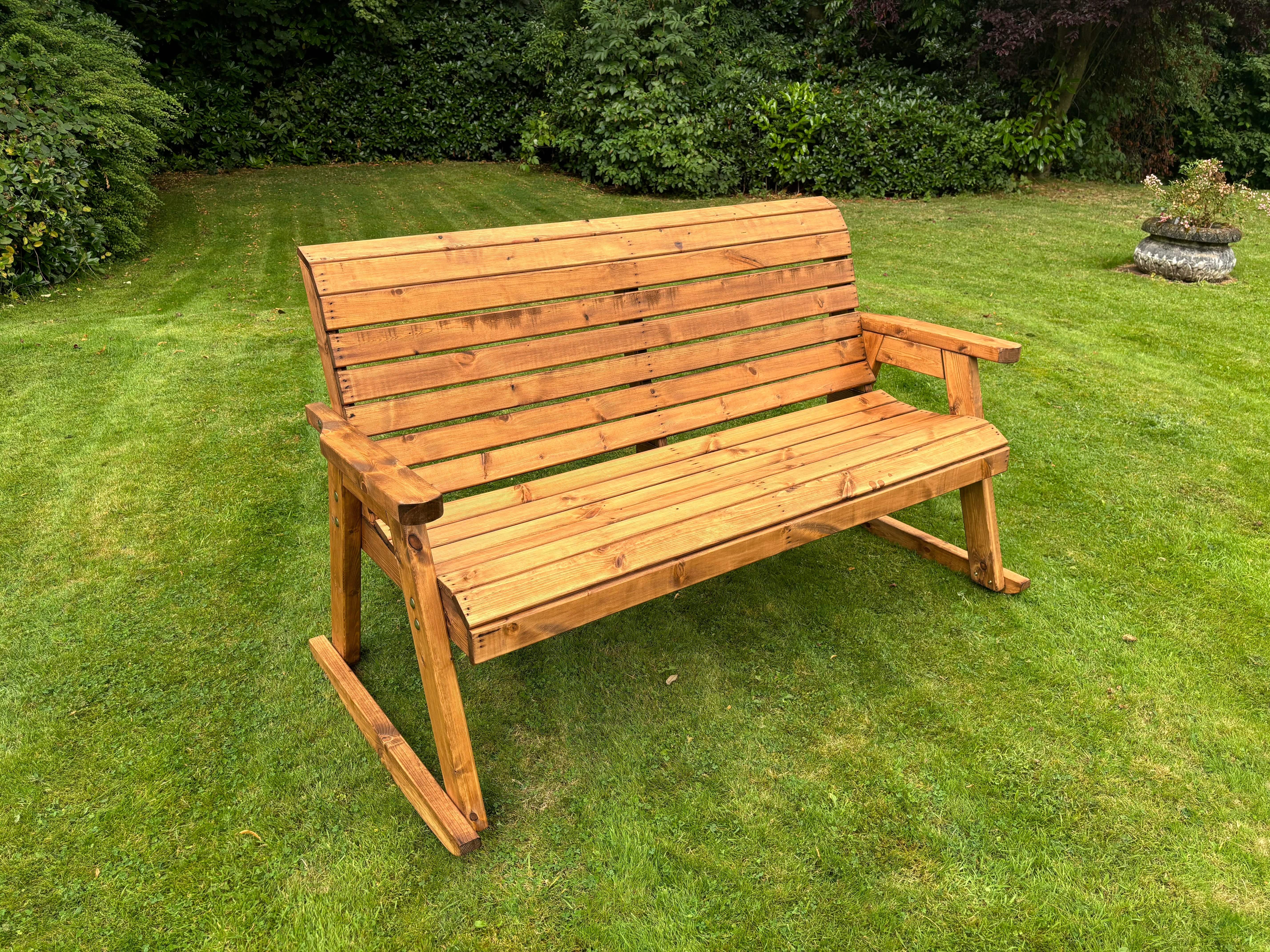 Covered Rocker Bench Charles Taylor HB182B - Three Seater Rocker Bench Burgundy Cushions ...