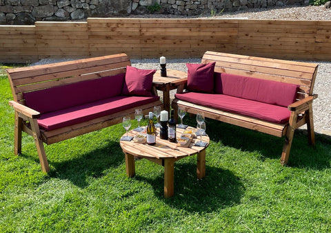 Charles Taylor HB268B - Six Seater Balmoral Corner Set Burgundy Cushion