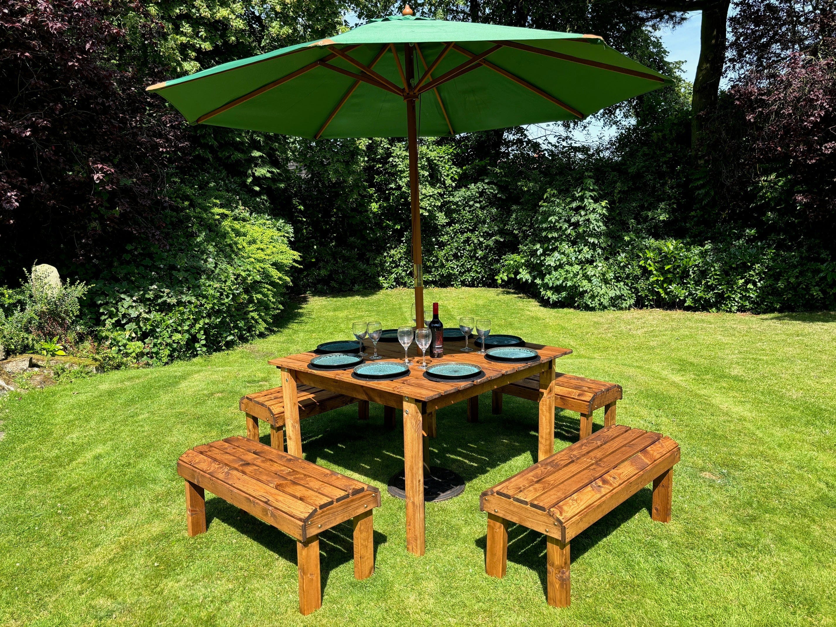 Charles Taylor HB285B - Knights Eight Seat Set Burgundy Parasol