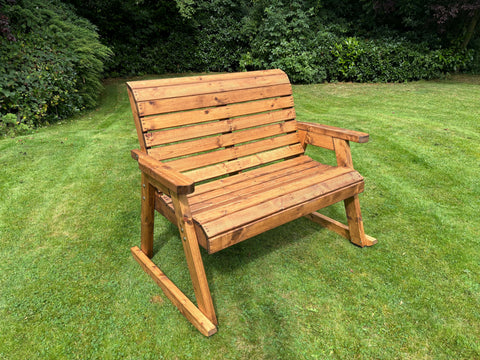 Charles Taylor HB86B - Two Seater Rocker Bench Burgundy Cushions