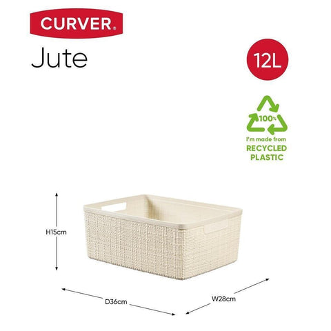 Curver Jute Basket White M