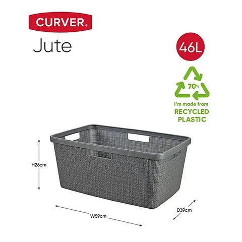 Curver Jute Laundry Basket Grey
