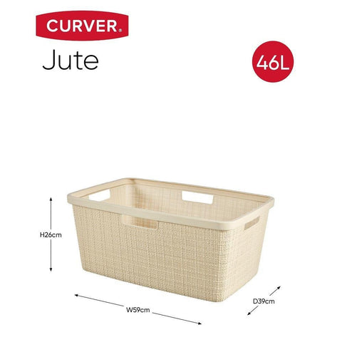 Curver Jute Laundry Basket White
