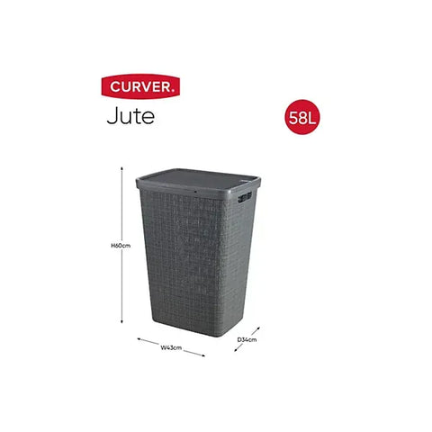Curver Jute Laundry Hamper Grey
