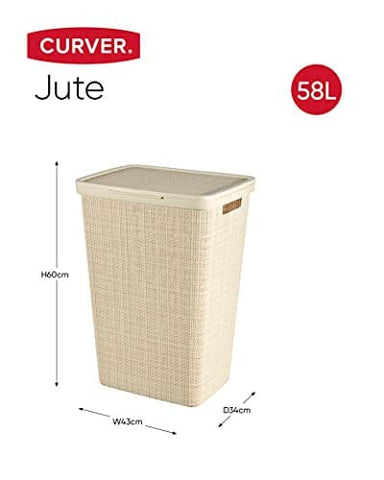 Curver Jute Laundry Hamper White