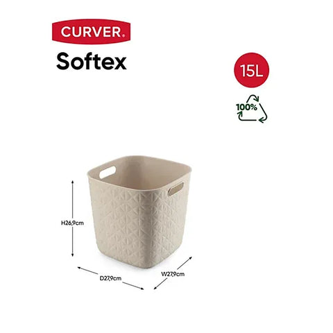 Curver Storage Basket Curver Softex Basket Cube Chalk White