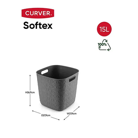 Curver Storage Basket Curver Softex Basket Cube Dark Grey