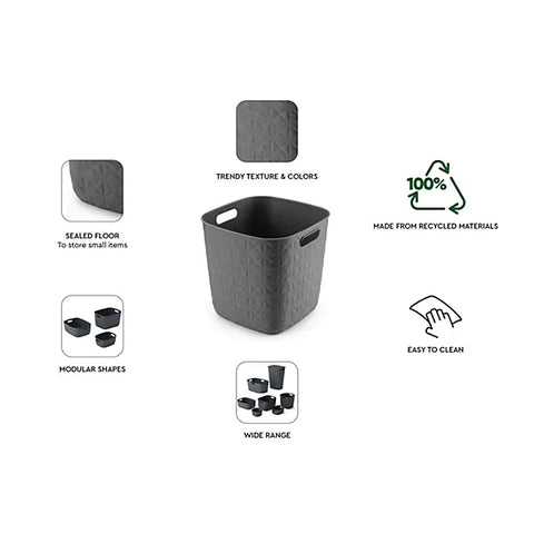 Curver Storage Basket Curver Softex Basket Cube Dark Grey
