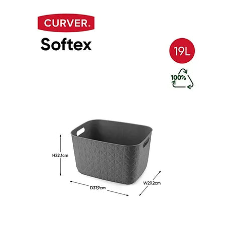 Curver Storage Basket Curver Softex Basket Dark Grey L