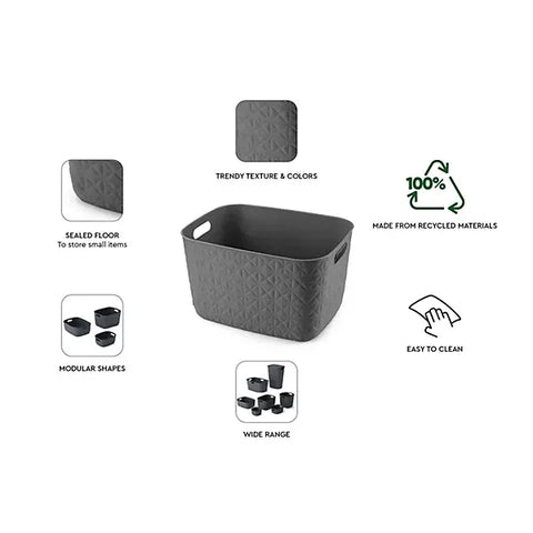 Curver Storage Basket Curver Softex Basket Dark Grey L
