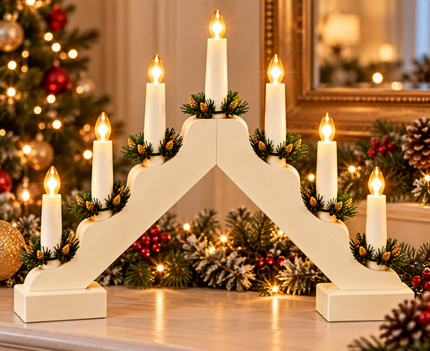 Shatchi Battery Operated Candle Bridge White