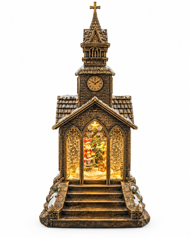 Shatchi Battery Operated USB 34cm Musical Water Lantern Church