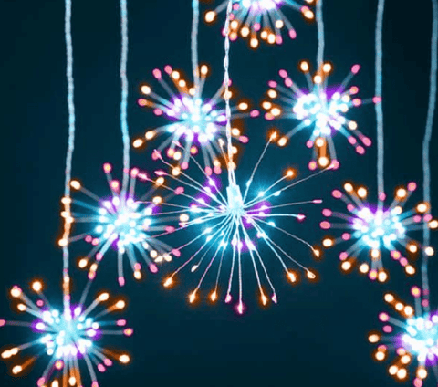 Festive LED Curtain Lights DIMENSIONS Festive Starburst Curtain Lights Aurora