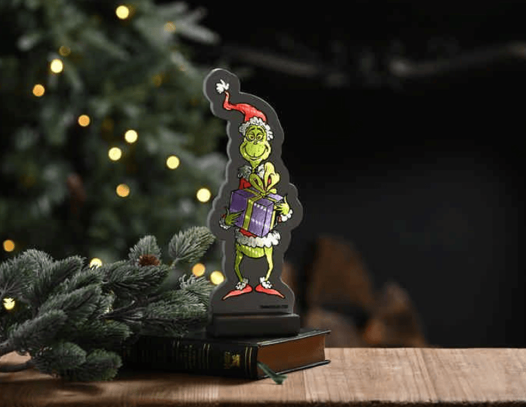 Festive LED light Disney Grinch LED Christmas Infinity Light With Present– 20cm