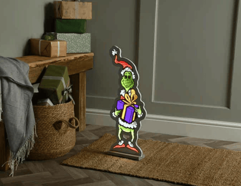 Festive LED light Disney Grinch LED Christmas Infinity Light With Present – 60cm