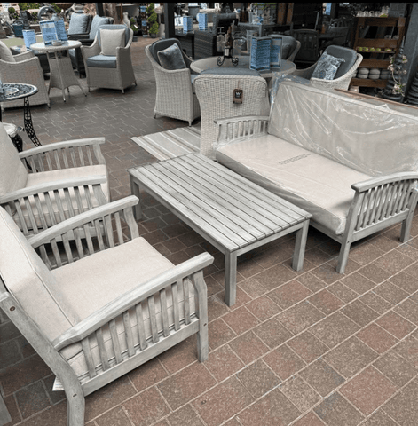 Woodlodge Garden Furniture Set Dorset 4 Seater Lounge Set Grey