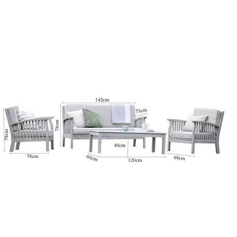 Woodlodge Garden Furniture Set Dorset 4 Seater Lounge Set Grey