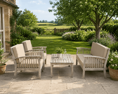 Woodlodge Garden Furniture Set Dorset 4 Seater Lounge Set Grey