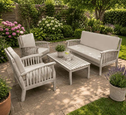 Woodlodge Garden Furniture Set Dorset 4 Seater Lounge Set Grey