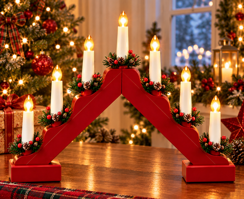 Shatchi Battery Operated Candle Bridge Red