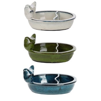 Fallen Fruits Ceramic Bird Bath and Feeder - Assorted Colours