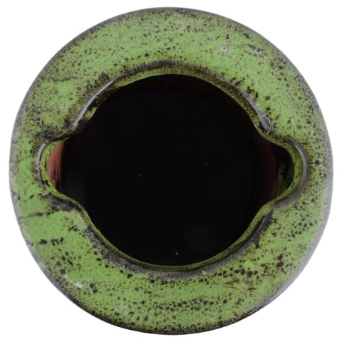 Fallen Fruits Bird Feeders Fallen Fruits Ceramic Bird Bath On Pedestal - Green