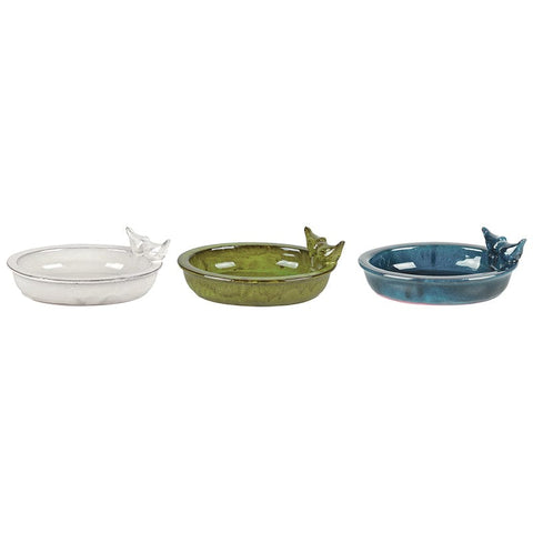 Fallen Fruits Bird Baths Fallen Fruits Ceramic Bird Bath Oval - Assorted Colours