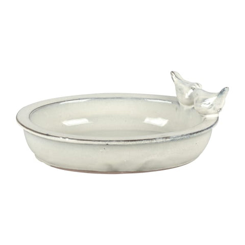 Fallen Fruits Bird Baths Cream Fallen Fruits Ceramic Bird Bath Oval - Assorted Colours