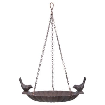 Fallen Fruits Bird Feeders Fallen Fruits Hanging Brid Bath with 2 Birds