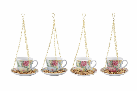 Fallen Fruits Bird Feeders Fallen Fruits Hanging Teacup Feeder Assorted Designs