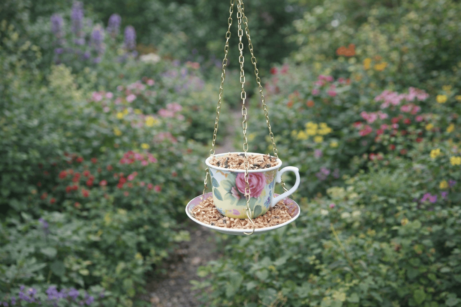 Fallen Fruits Bird Feeders Fallen Fruits Hanging Teacup Feeder Assorted Designs