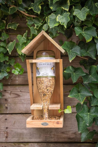 Fallen Fruits Bird Feeders Fallen Fruits Seed Mix in Wine Bottle