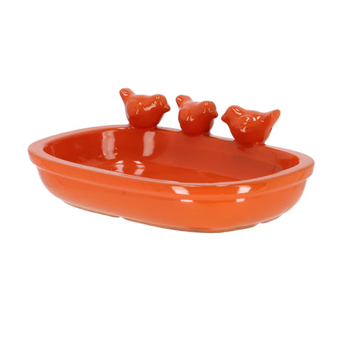 Fallen Fruits Bird Baths Fallen Fruits Stoneware Bird Bath - Orange