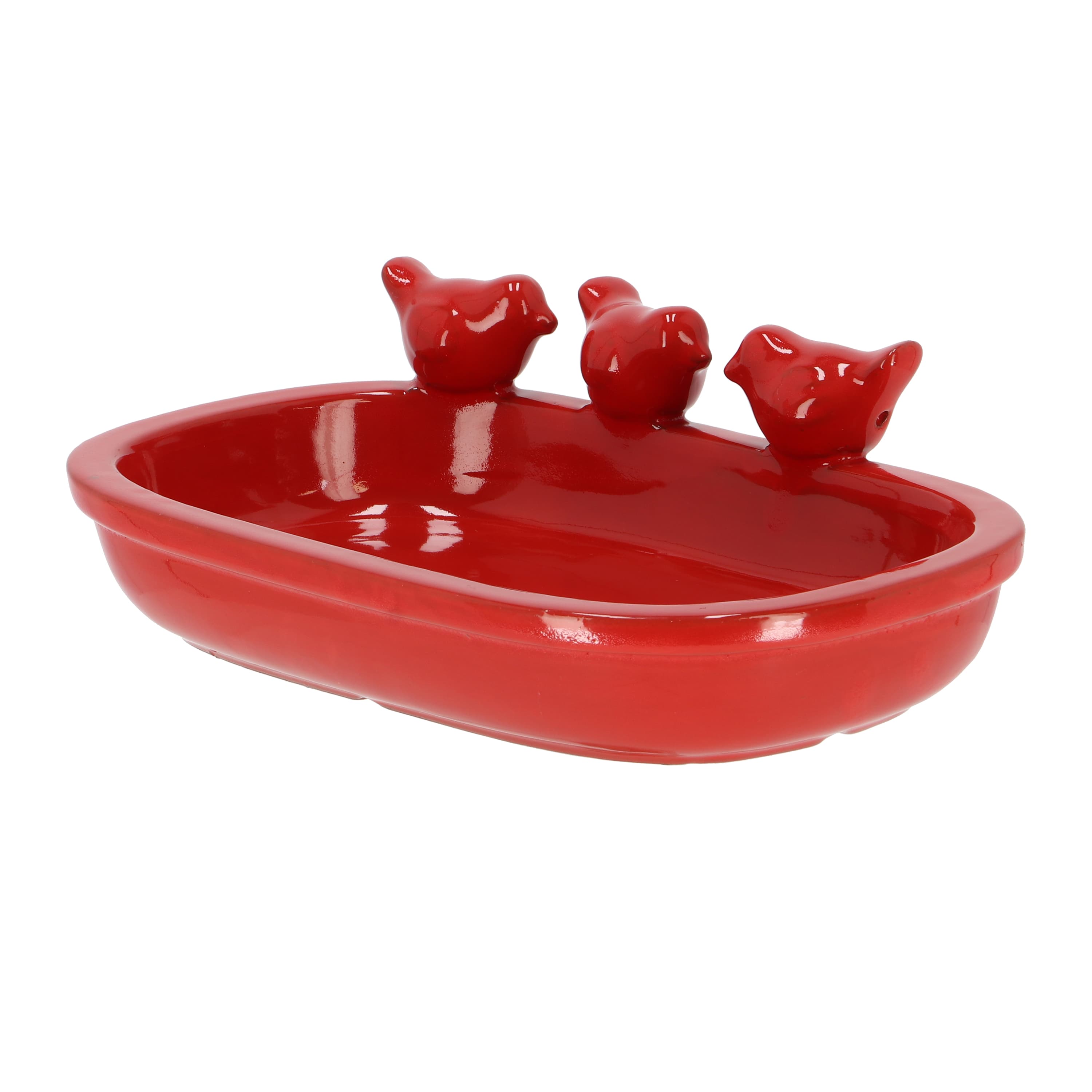 Fallen Fruits Bird Baths Fallen Fruits Stoneware Bird Bath - Red