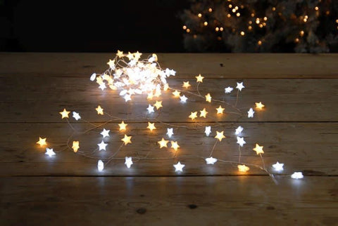 Festive String Lights Christmas Festive 120 led star cluster - white and warm white