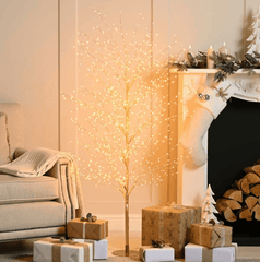 Festive Twig Trees Festive 120cm Micro Dewdrop Tree Traditional Warm White