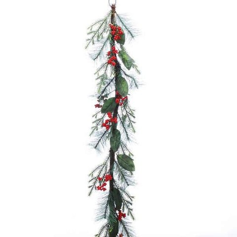 Festive Garlands Xmas Festive 180cm Mixed Greens Mini Red Berries Garland
