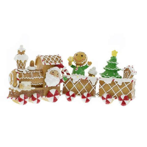 Festive Models & Scenes Festive 24cm Gingerbread Resin and metal Train with Characters