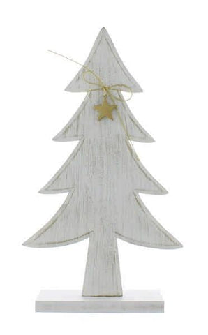 Festive Models & Scenes Festive 31cm White Wooden Table Top Tree