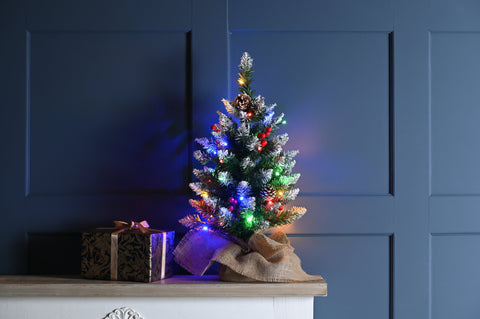 Festive Artificial Trees Festive 60cm Pre-lit Berry and Cone Table Tree