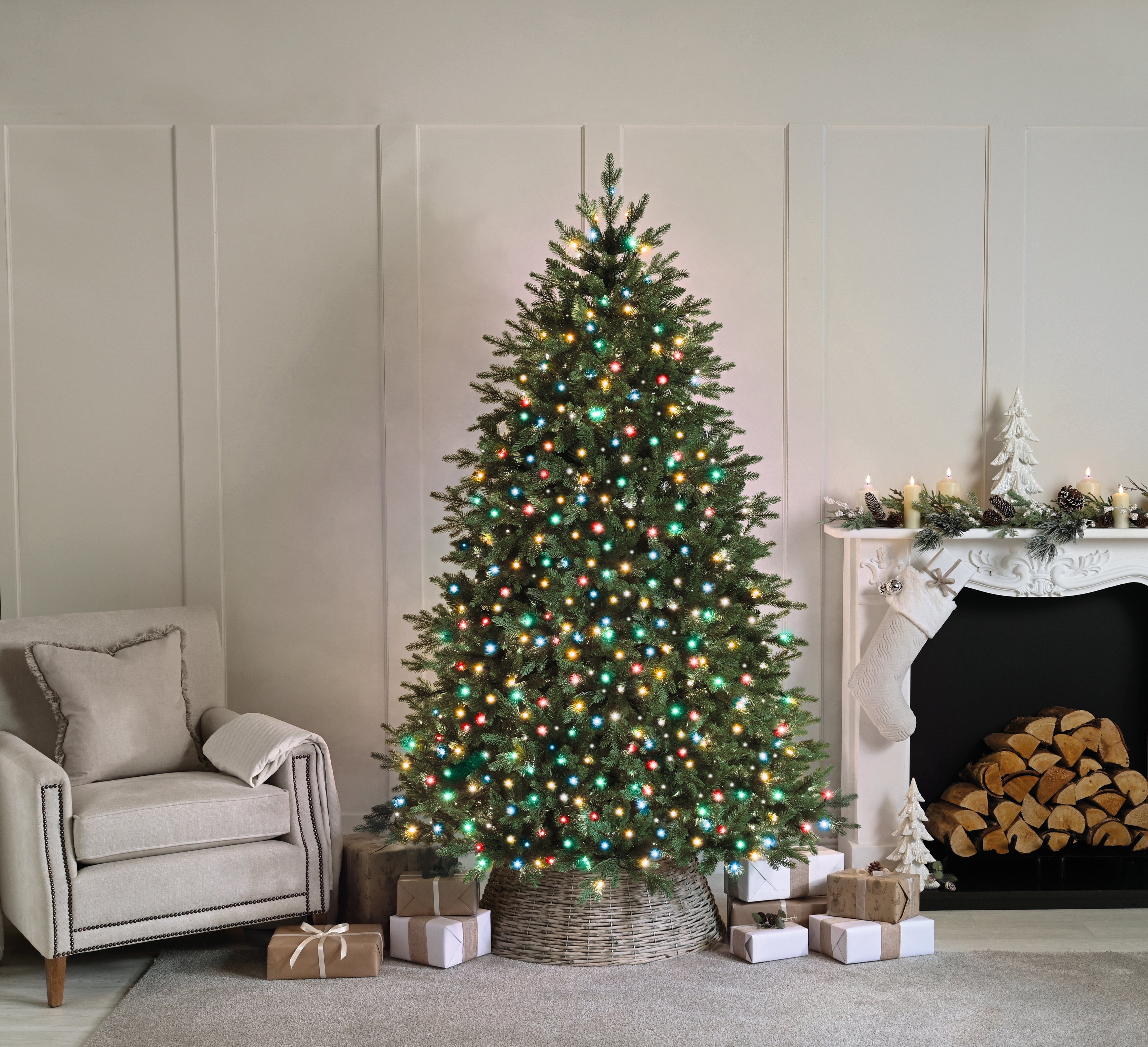 Festive String Lights Christmas Festive Christmas 1000 Compact Lights - Multicolour