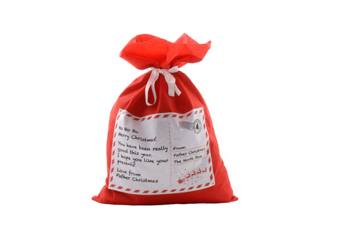 Festive Sacks Xmas Festive Christmas 100cm Large Red Sack with Dear Santa Design