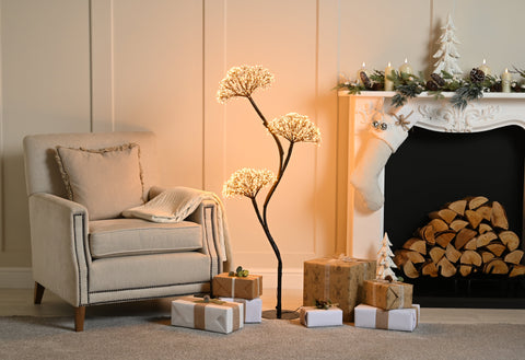 Festive Twig Trees Festive Christmas 120cm Dewdrop Firework Ball Tree - Warm White LED