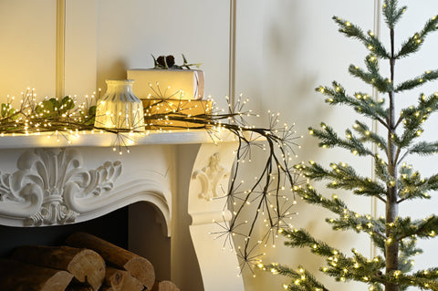 Festive Twig Trees Festive Christmas 120cm Lit Microdot Branch - Black