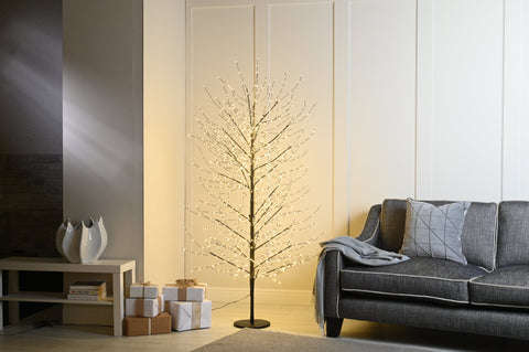 Festive Twig Trees Festive Christmas 120cm Lit Twinkling Microdot Tree - Black