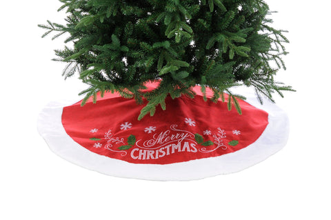 Festive Tree Skirts Festive Christmas 120cm Red Merry Christmas Tree Skirt